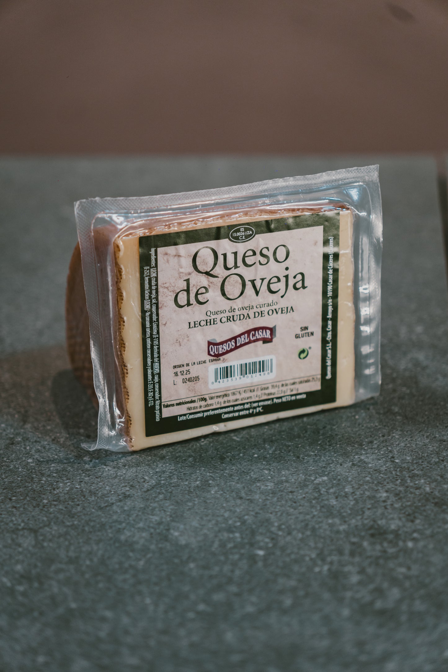 Queso de oveja curado leche cruda de oveja
