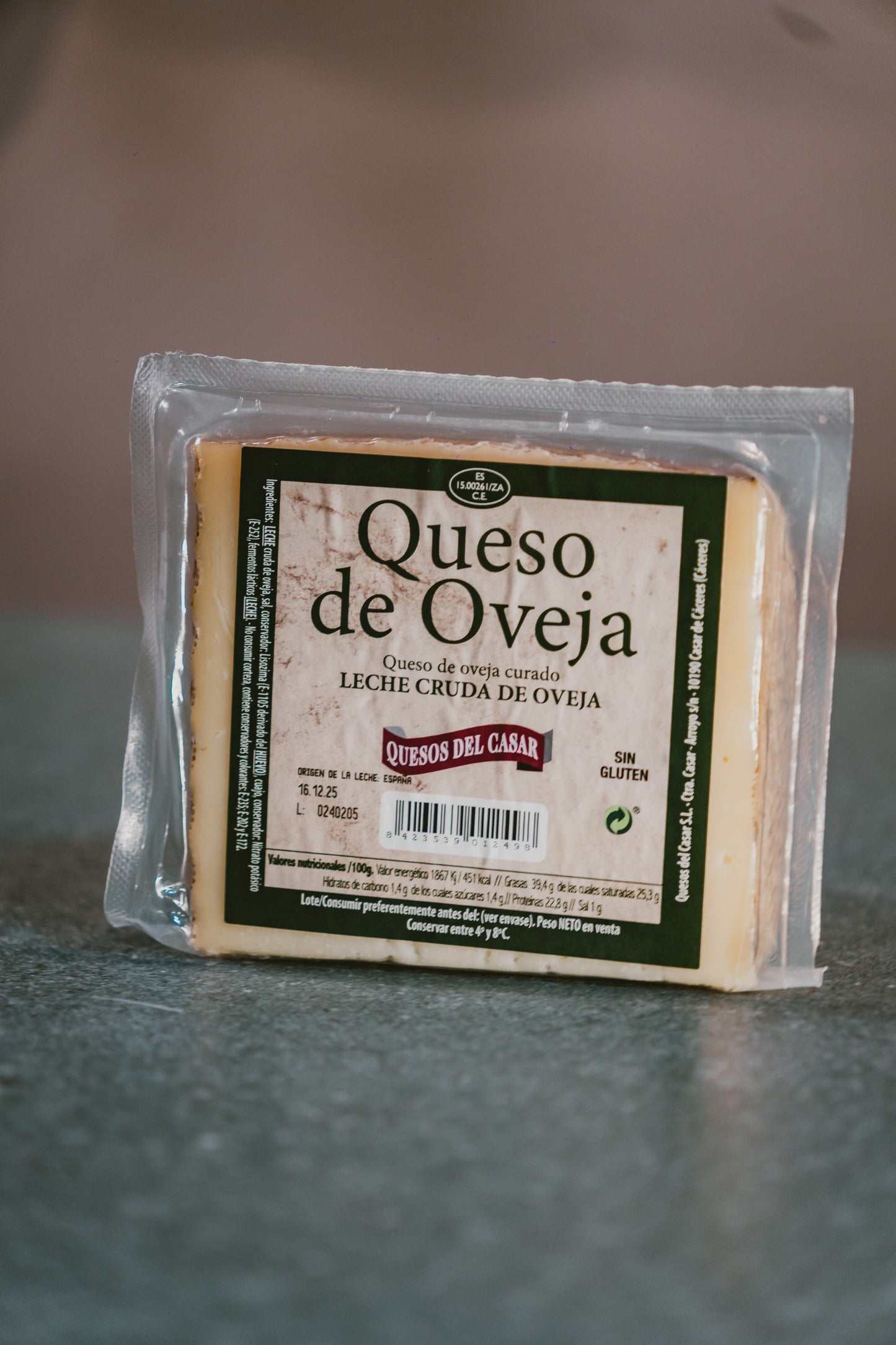 Queso de oveja curado leche cruda de oveja